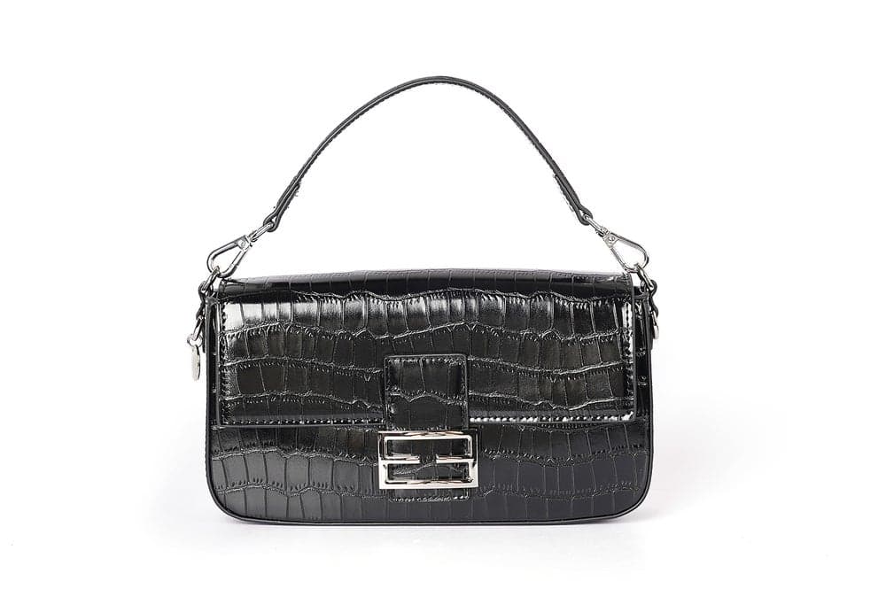 Cuple Croc-Embossed Baguette Purse for the Sophisticated Woman - Image 1