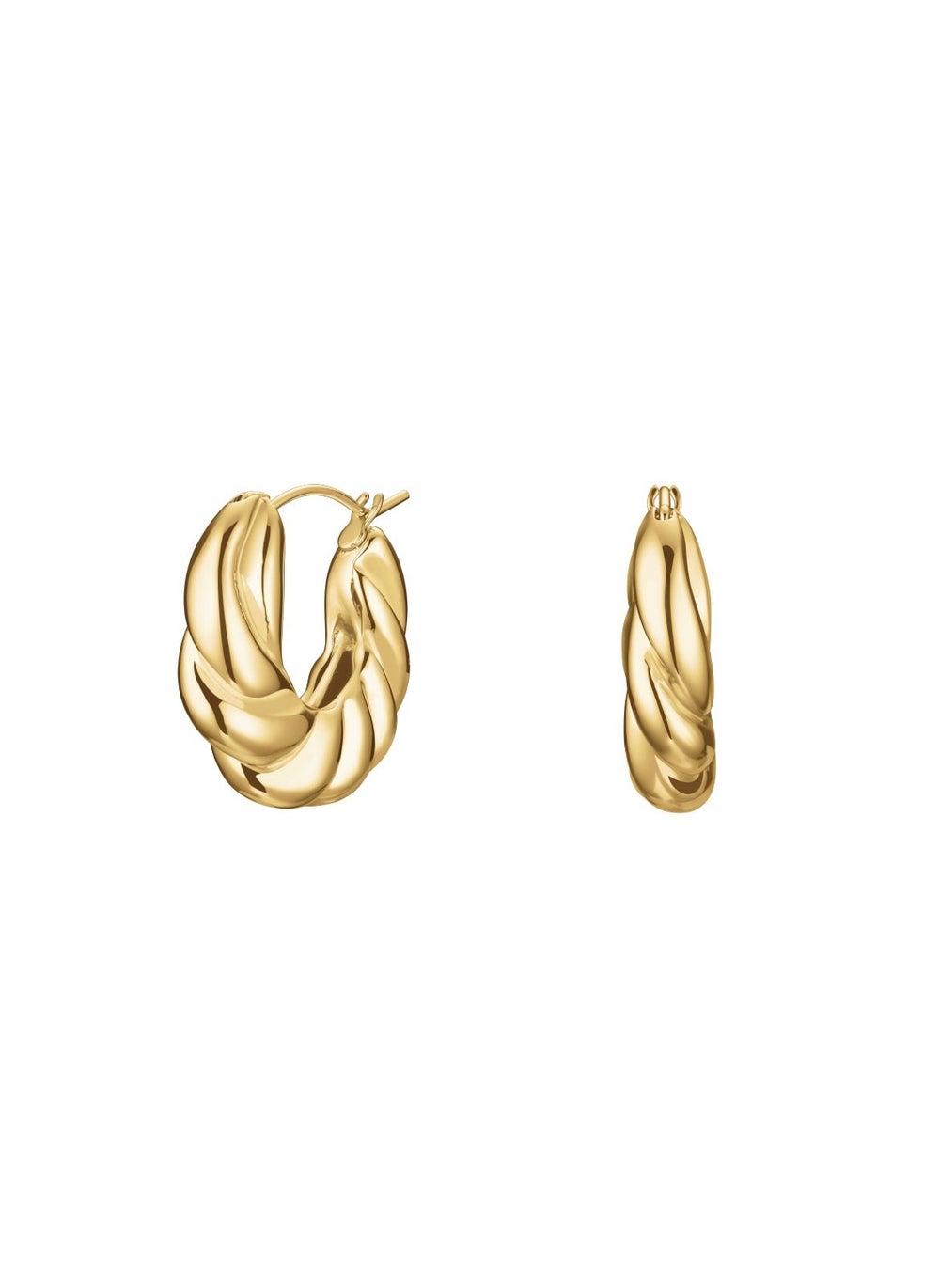 RoseField JETHG-J972 Elegant Twisted Gold Hoops - Image 1