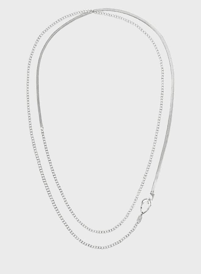 CALVIN KLEIN Sleek Stainless Layered Women's Necklace - Image 1