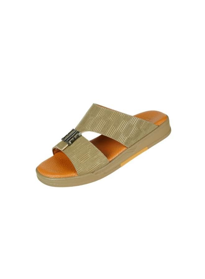 BARJEEL UNO MSA139 Beige Arabic Sandals for Men - Image 1