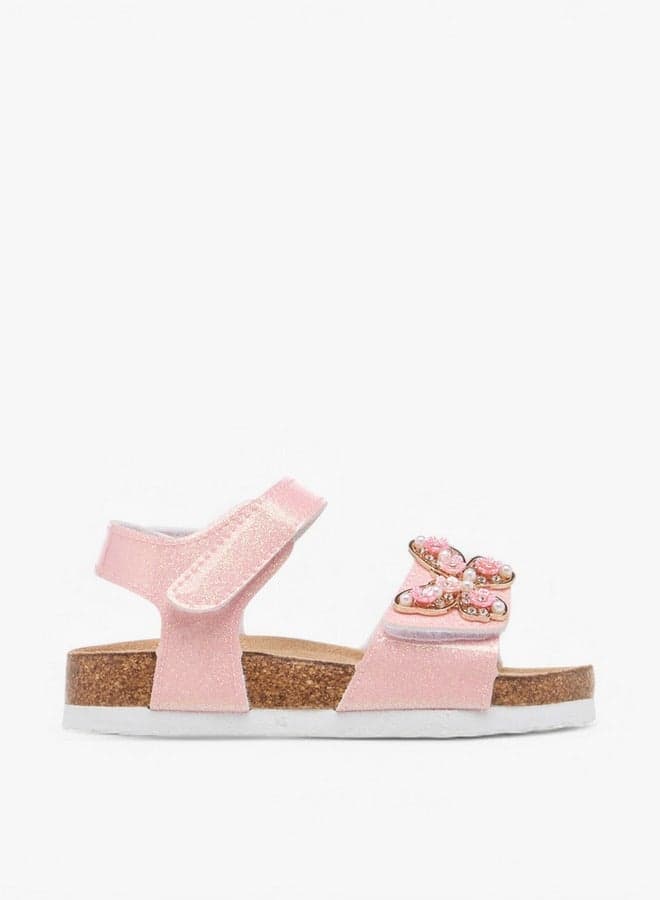 Cs161 240092Pink Butterfly-Kissed Girls' Sandals - Image 1