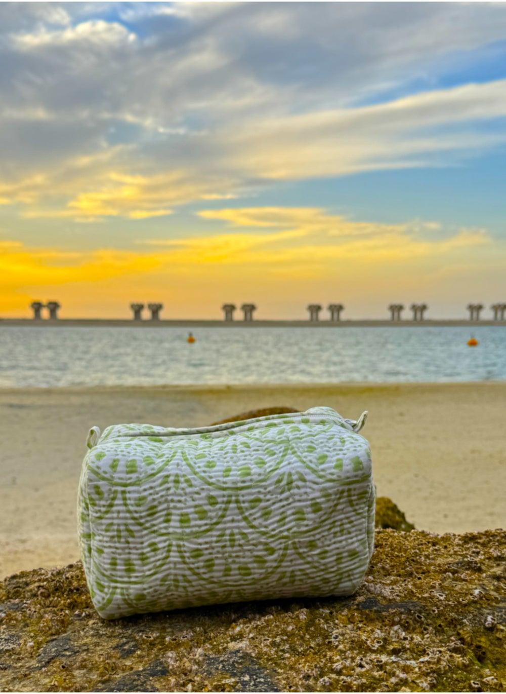 TohfaLuxe Esme Artisan Block-Printed Beauty Pouch - Image 1