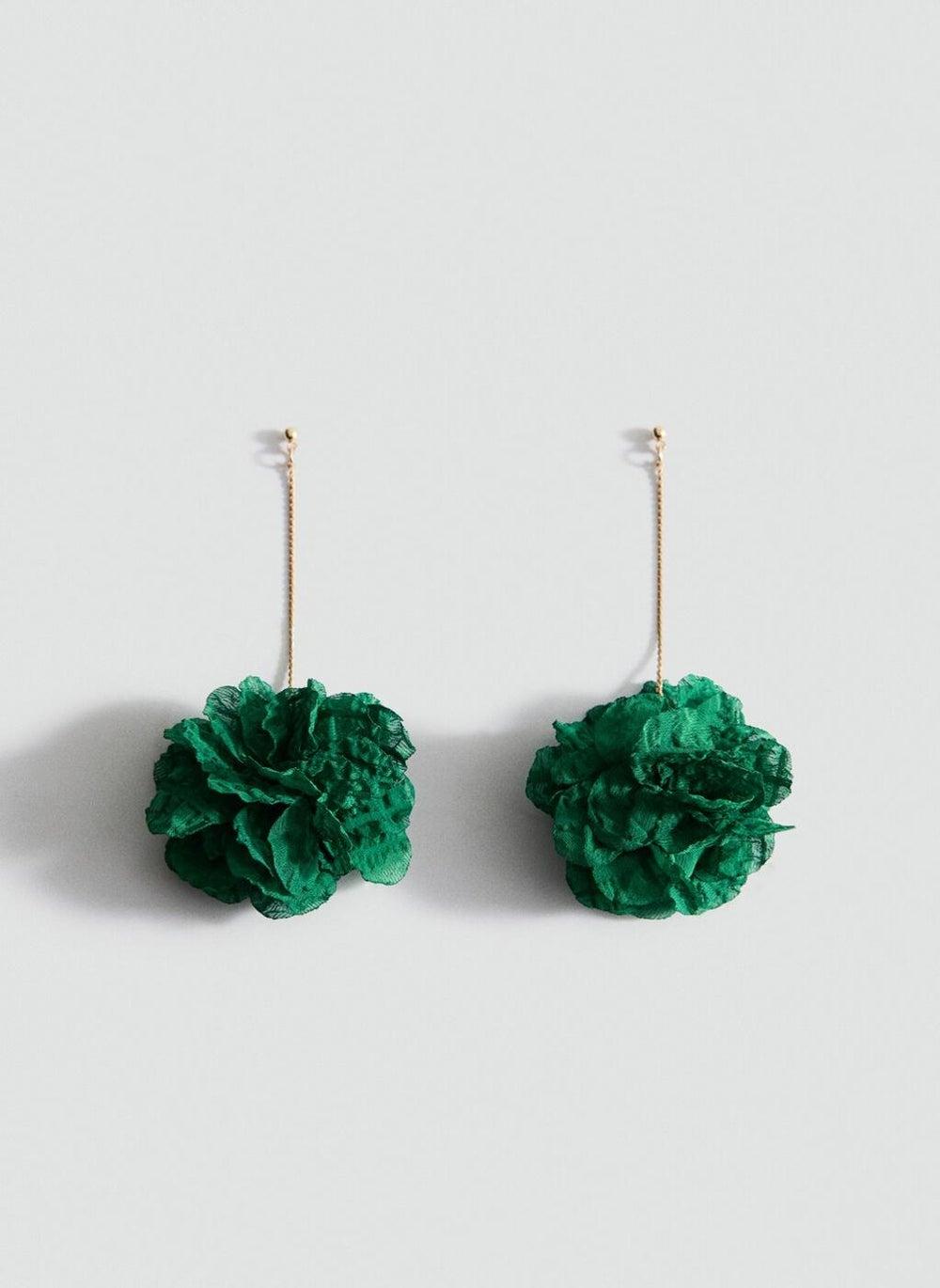 Elegant MANGO Floral Woven Hanging Earrings for Women - Image 1
