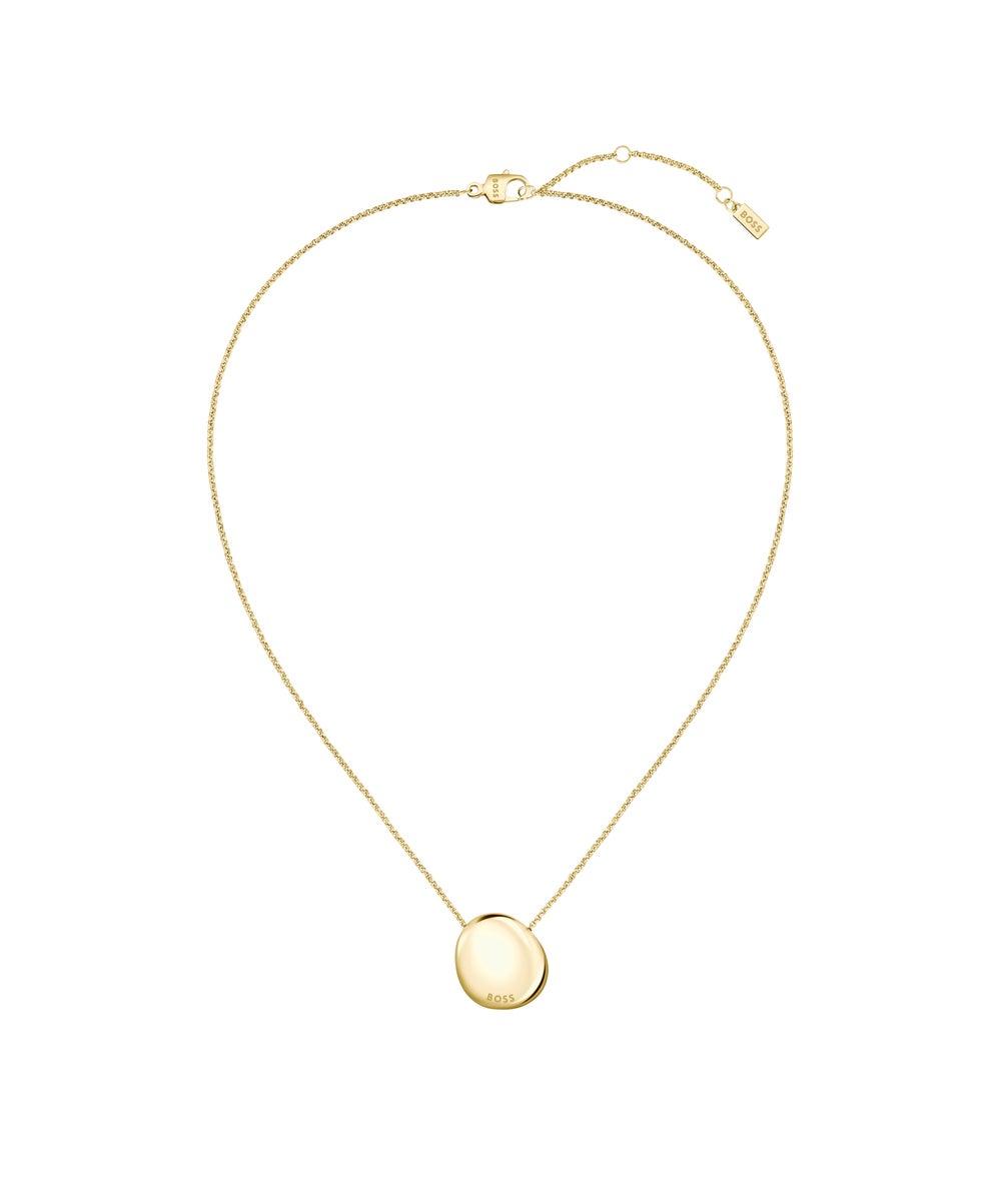 BOSS Gold-Tone Nugget Necklace – Elegant Minimalism - Image 1