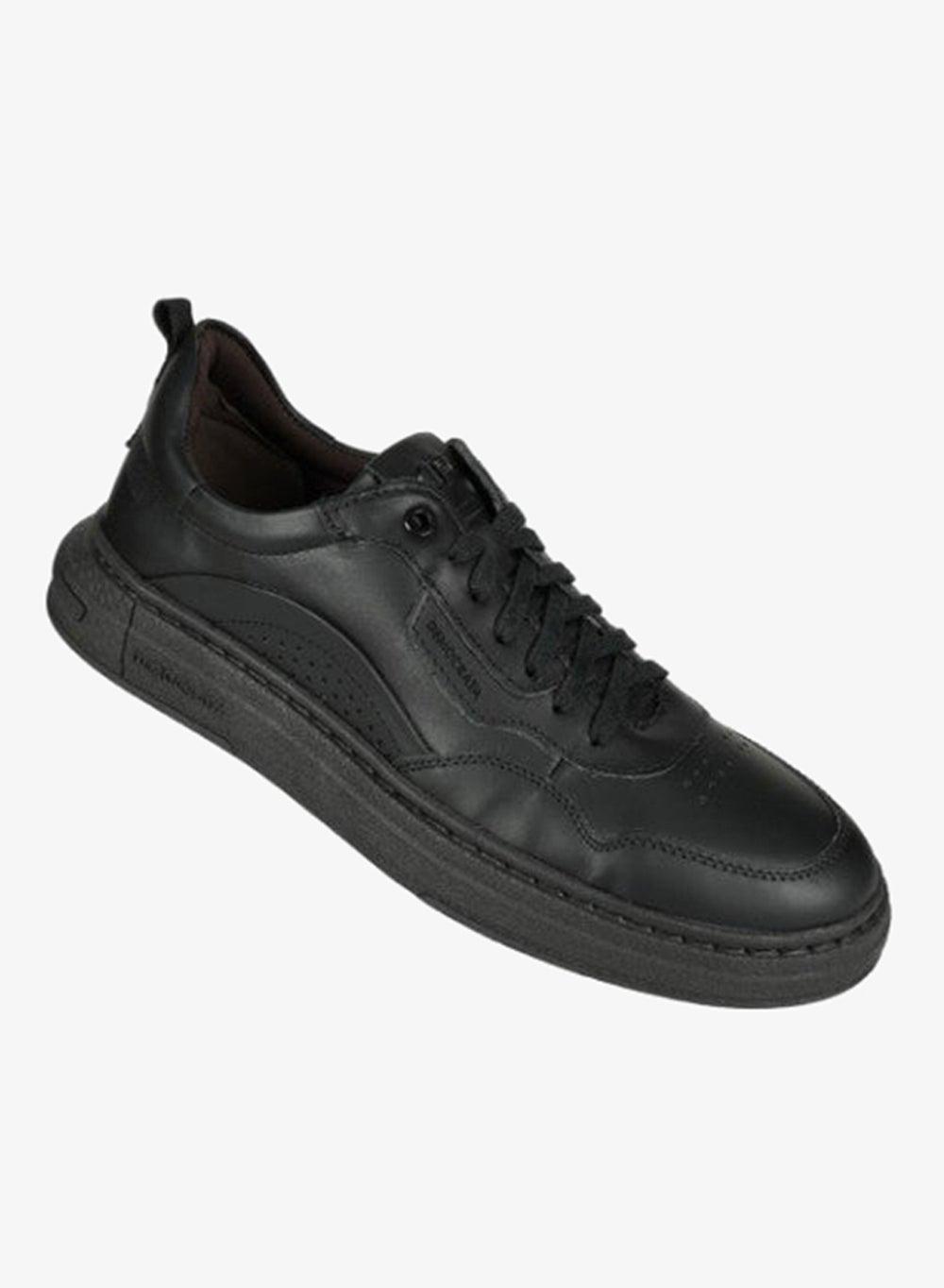 Democrata 032-140 DENIM JAKE Black Leather Sneakers - Image 1