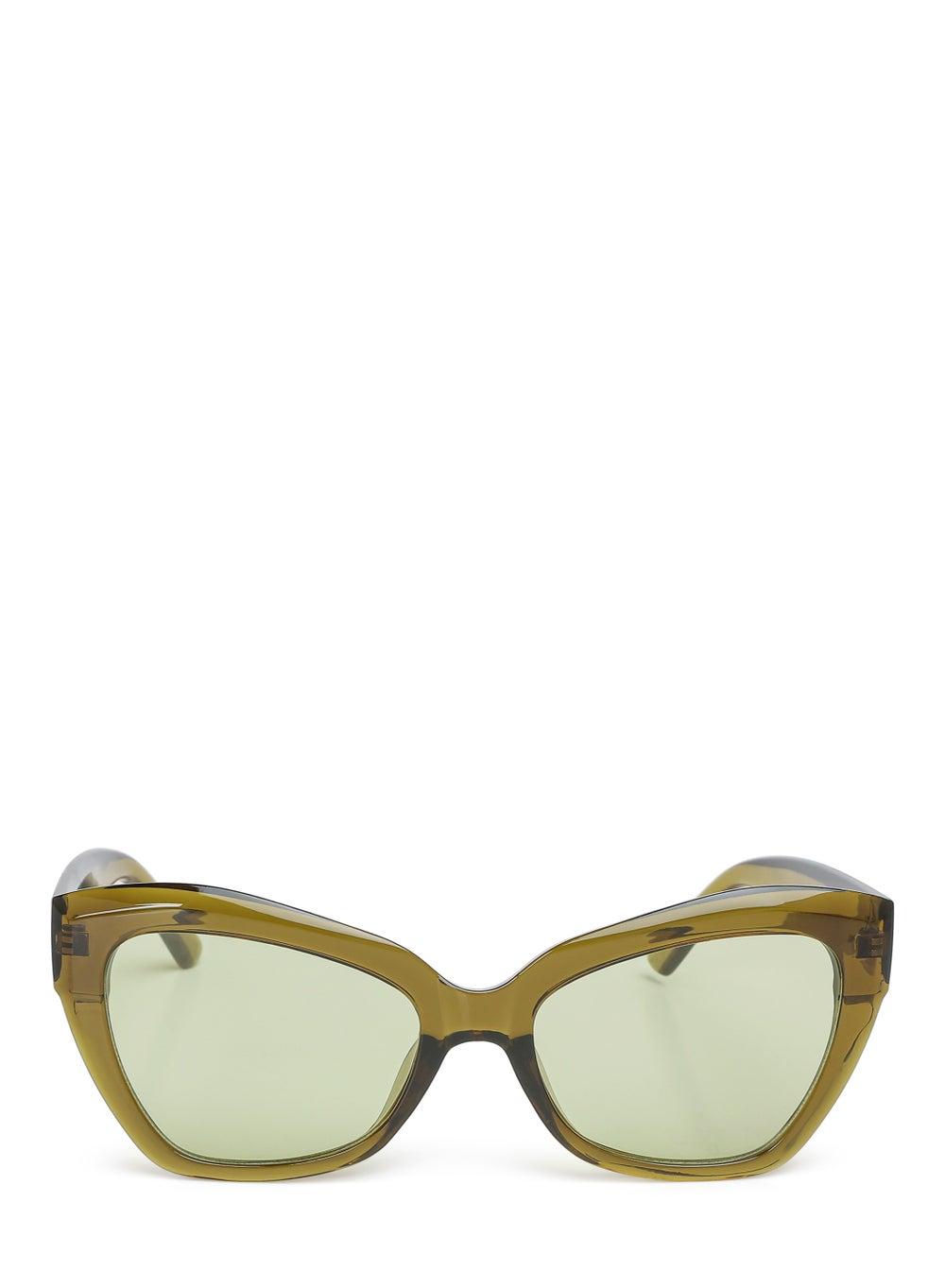 Chic Olive Cat Eye Sunglasses by London Rag - Image 1