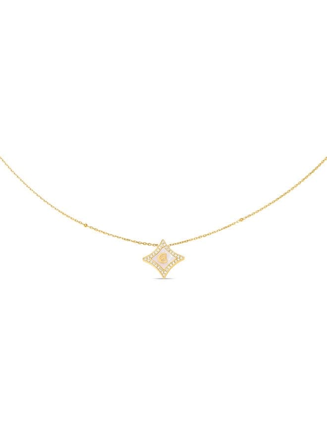 CERRUTI 1881 Silvia Gold-Plated Diamond Mother of Pearl Necklace - Image 1