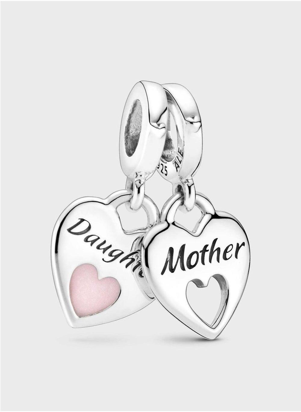 PANDORA Sterling Silver Double Heart Mother-Daughter Charm - Image 1