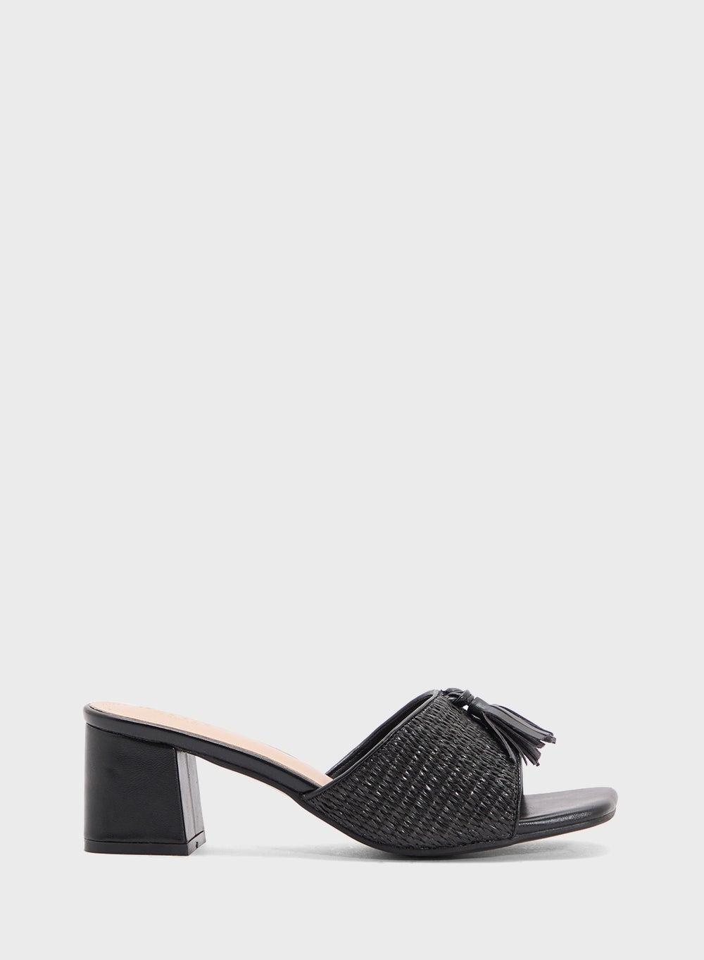 Rafia Tassel Charm Block Heel Sandal DD18113 16 - Image 1