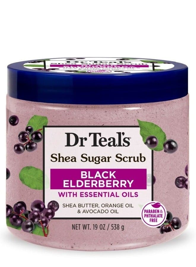 Dr Teal's Shea Sugar Scrub with Black Elderberry 538g - Image 1