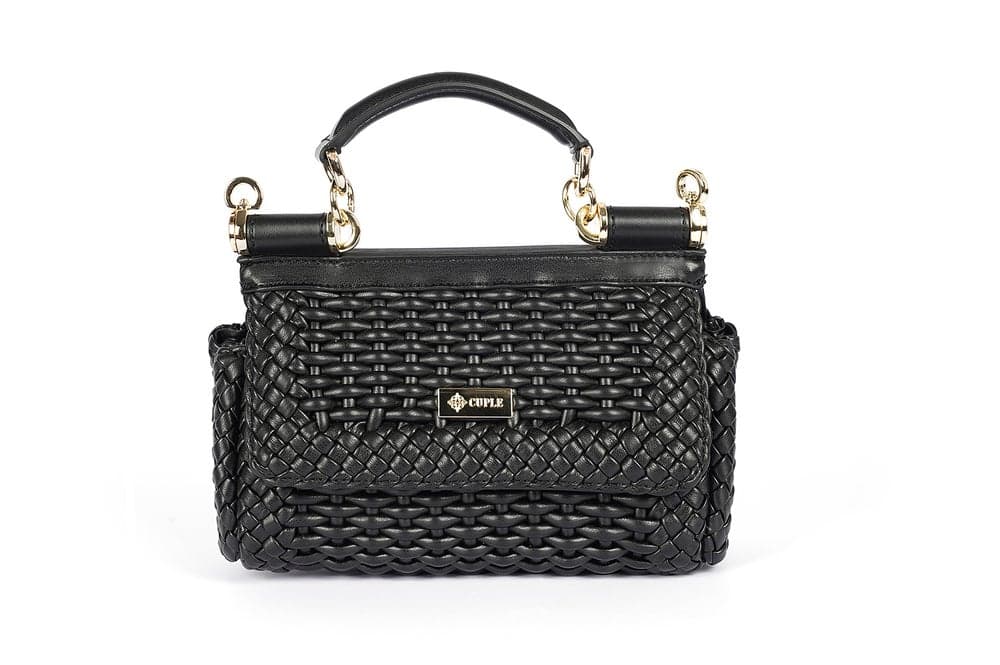 Cuple Chic Woven Leather Handbag for Women - Image 1