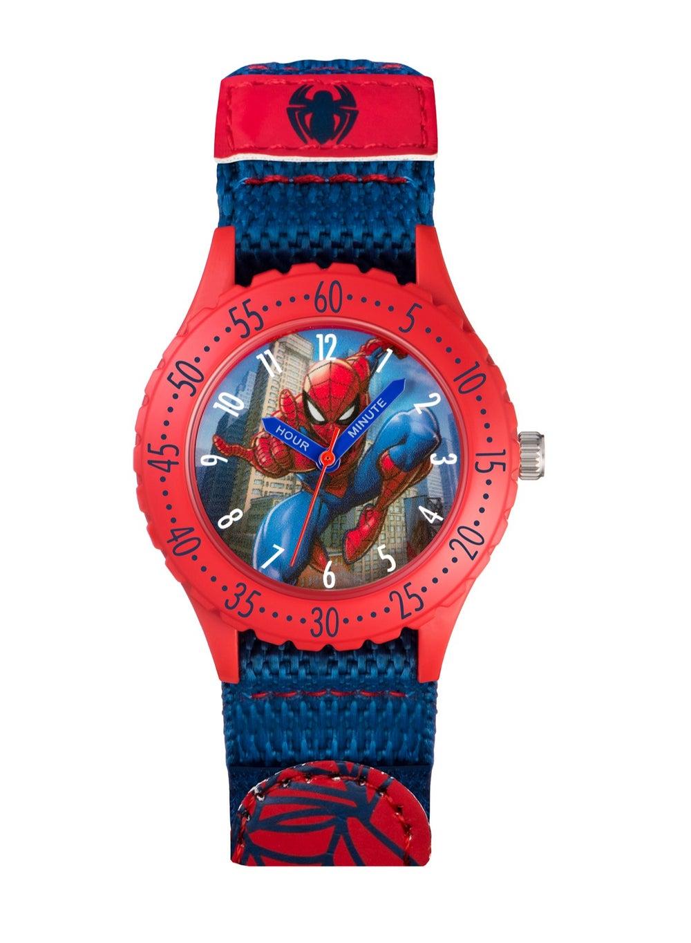 Disney Marvel Spiderman SPD3495ARG Boys Blue Canvas Watch - Image 1