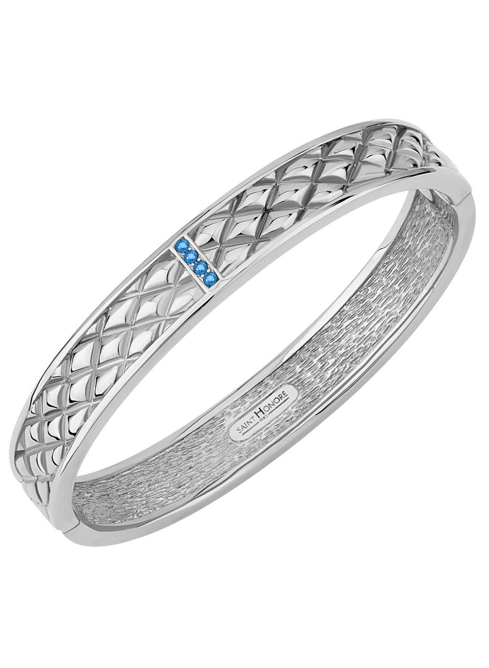 Saint Honore Paris Buffle Bay Opera Bangle with Blue Crystal - Image 1