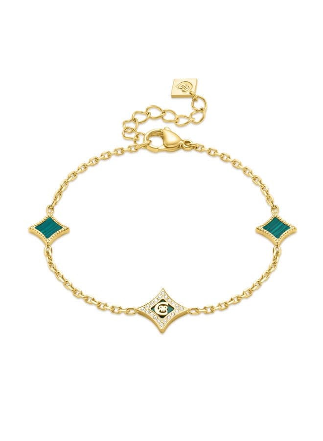 CERRUTI 1881 Silvia Malachite & Crystal Gold-Plated Bracelet - Image 1