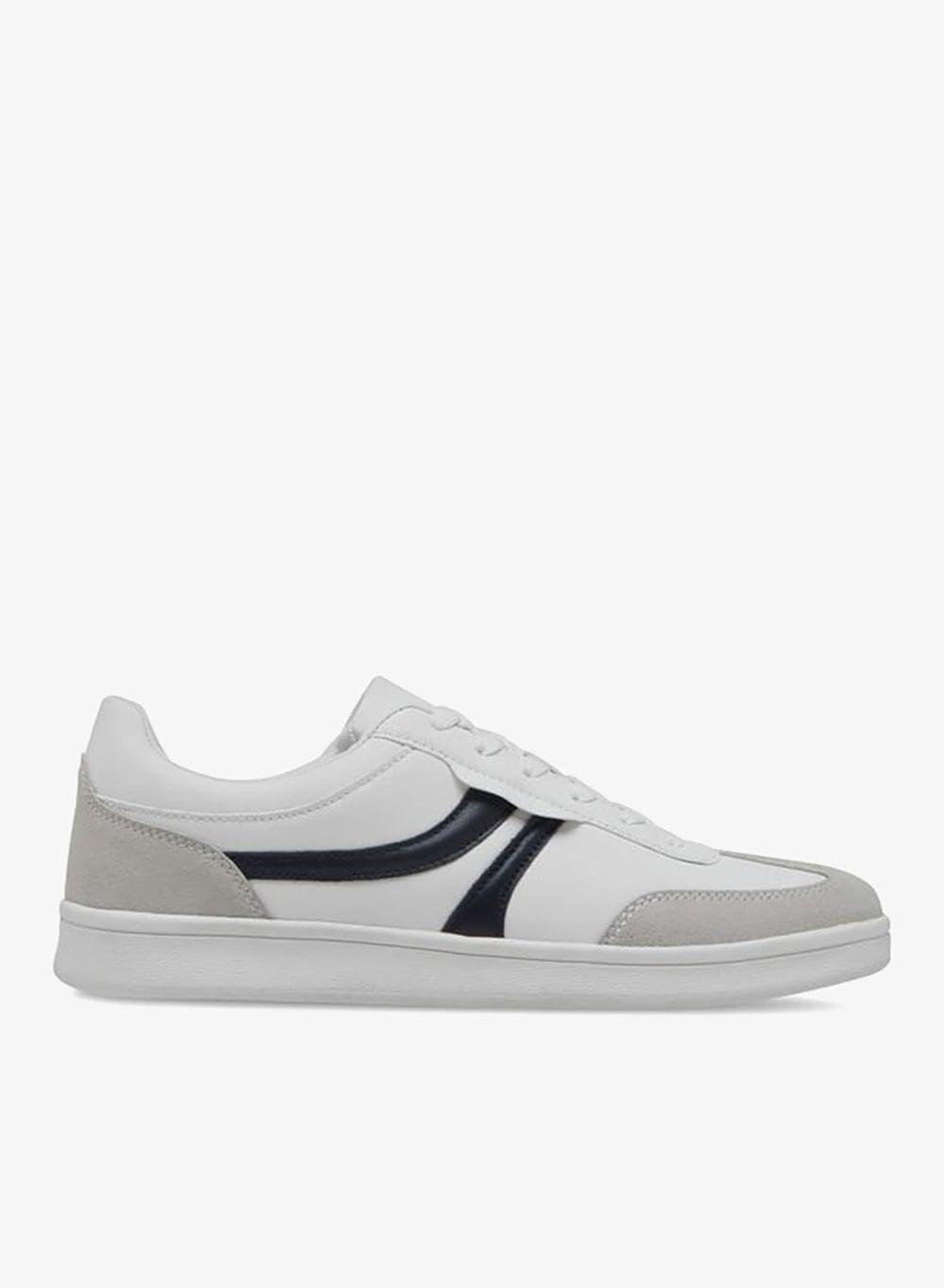 Elegant Low-Top Panelled Sneakers - Model 24M8695White - Image 1