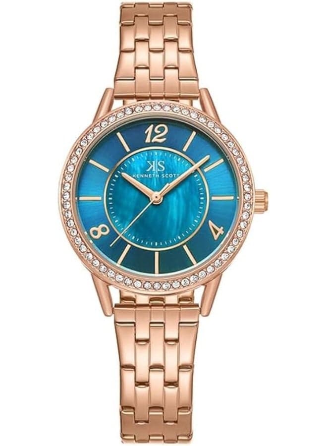 KENNETH SCOTT K23537-RBKMN Elegant Rose Gold Women's Watch - Image 1