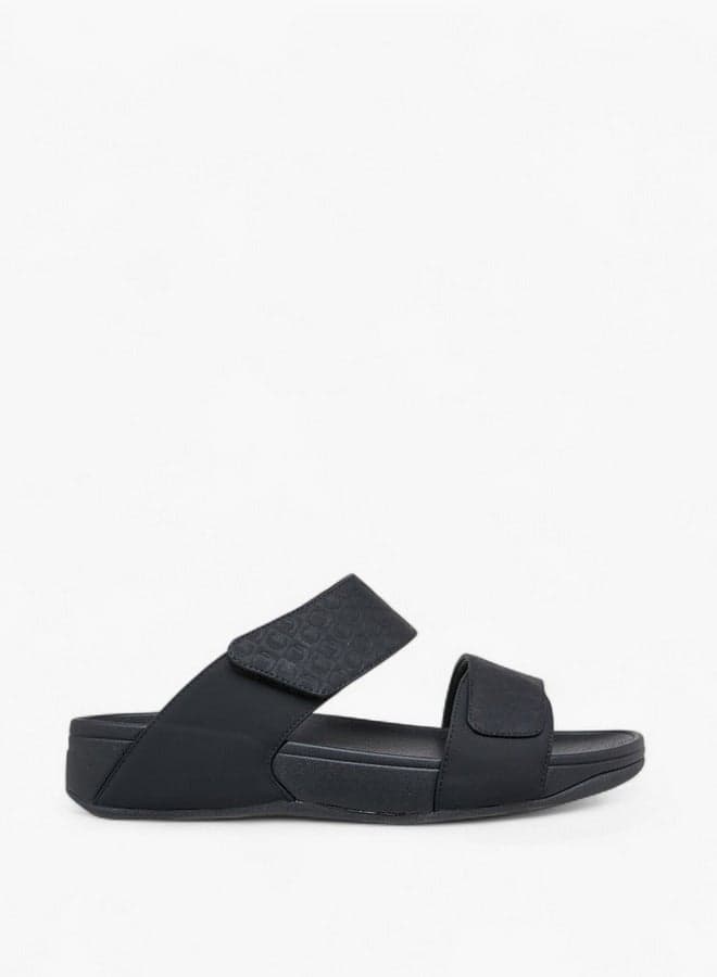 Luxury Embossed Logo Men's Slides LS24030273 in Sleek Black - Image 1