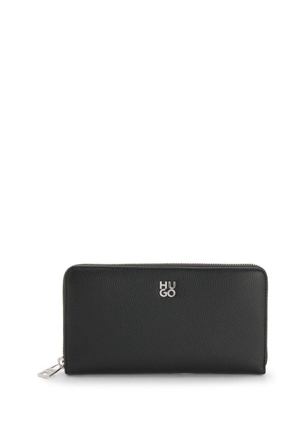 HUGO Women's Faux Leather Ziparound Wallet with Logo - Image 1