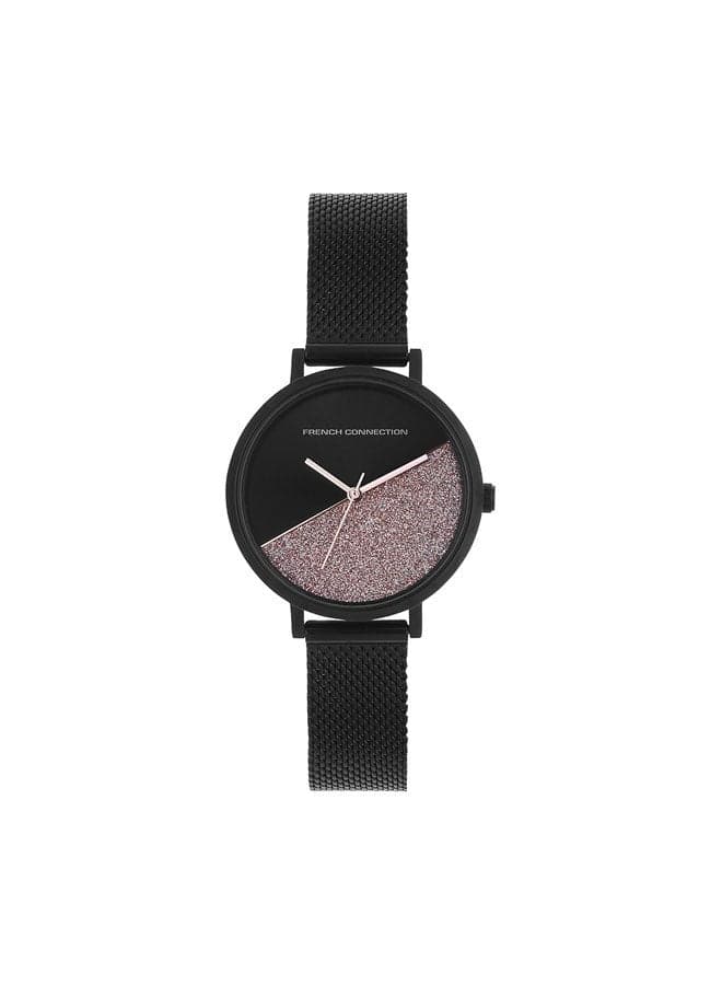 French Connection Sleek Black Mesh Analog Watch for Women - Image 1