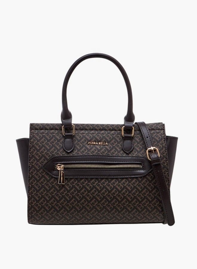 Flora Bella Monogram Elegance Tote with Zip Closure - Image 1