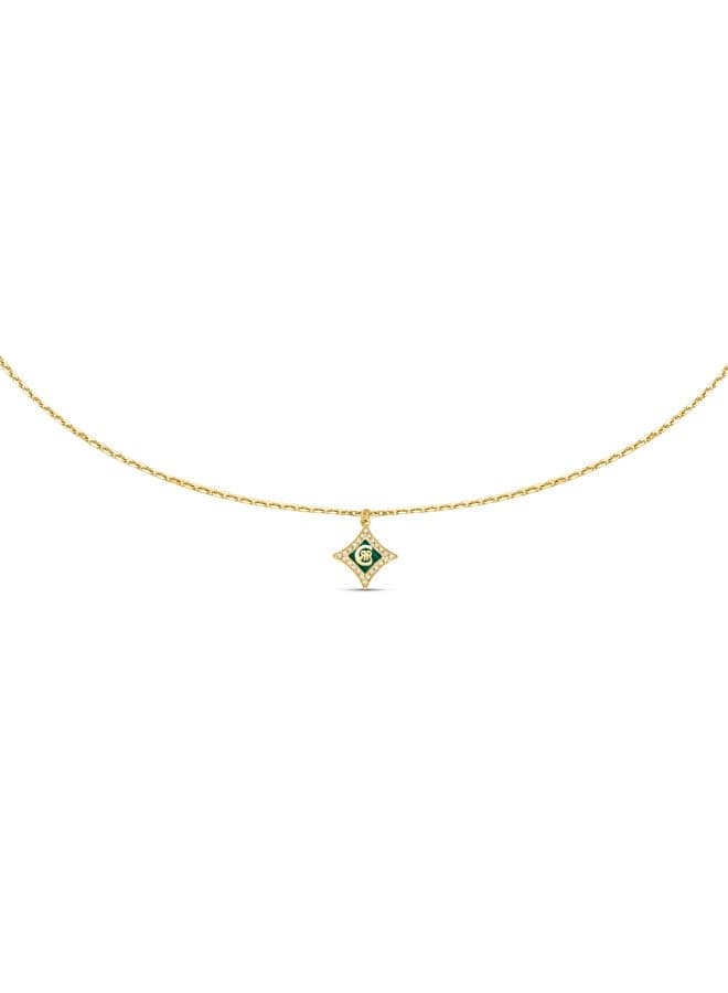 CERRUTI 1881 Silvia Gold & Malachite Diamond Pendant Necklace - Image 1