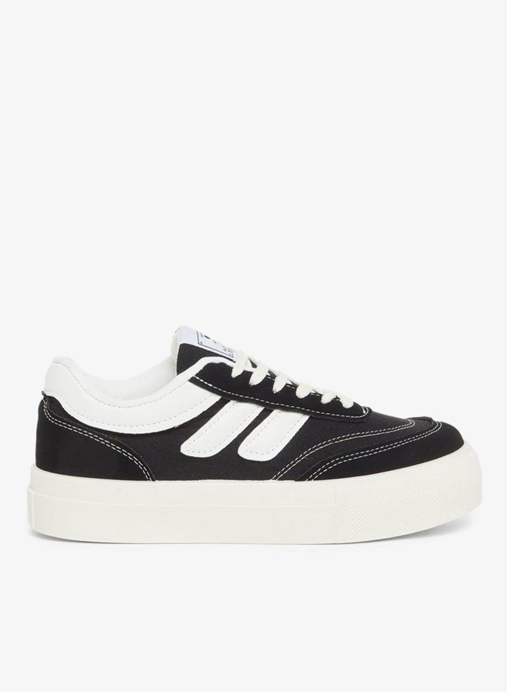 Elegant Black Styli Lace-Up Sneakers with Detailed Stitching - Image 1