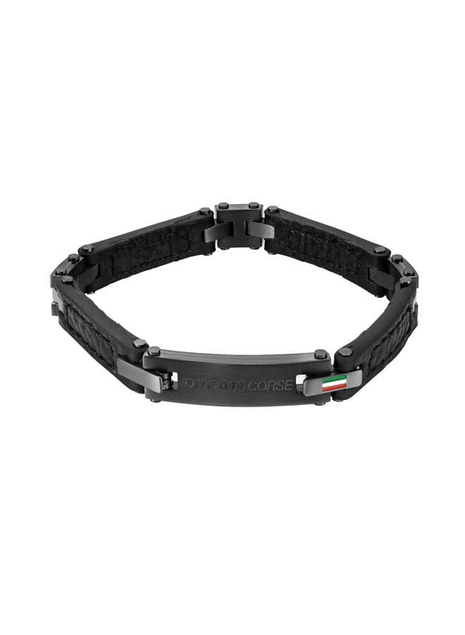Ducati Corse Speciale Men's Leather Bracelet in Grey - Image 1