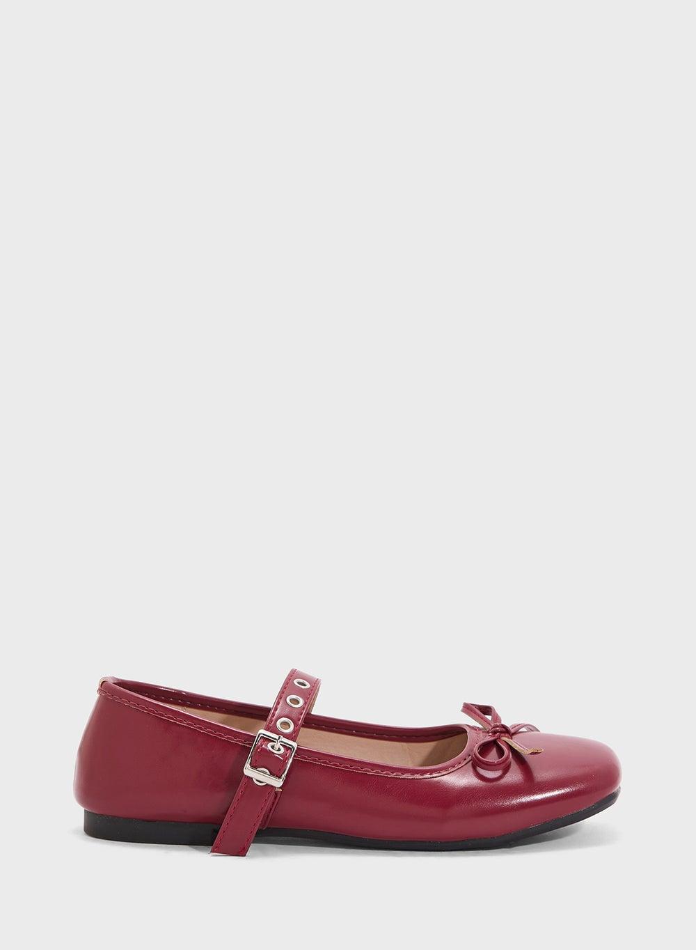 Elegant Square Toe Ballerina Flat Tsa827 in Ravishing Red - Image 1