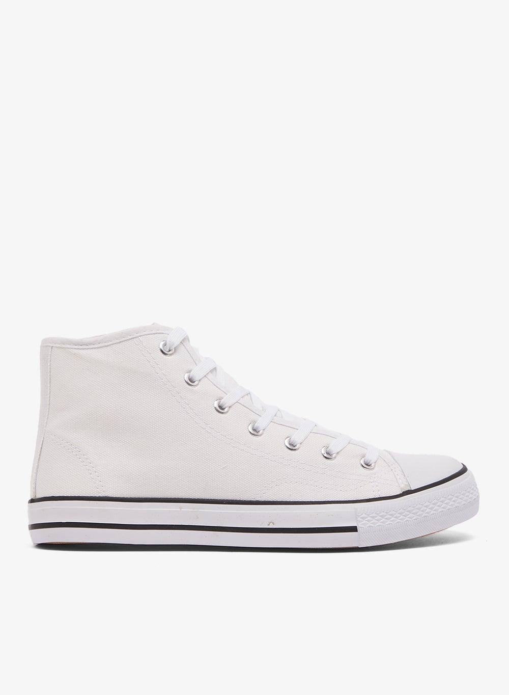Elegant F80544Tc1 White Canvas High-Top Sneaker - Image 1