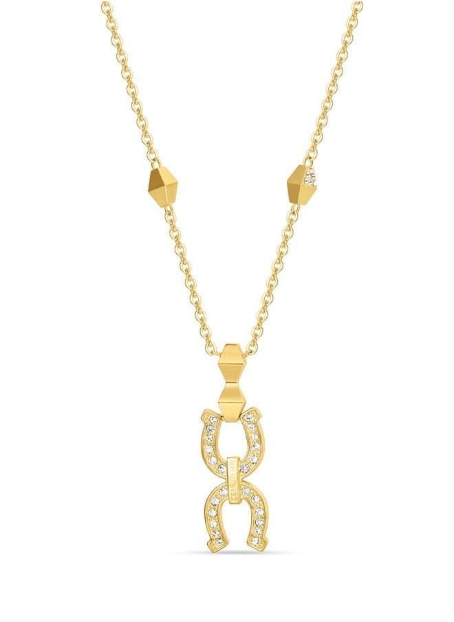 CERRUTI 1881 Gabriella Gold-Plated Crystal Horseshoe Necklace - Image 1