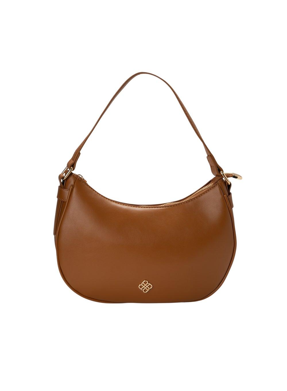 Bata Casual Curved Hobo Bag in Elegant Brown - Image 1