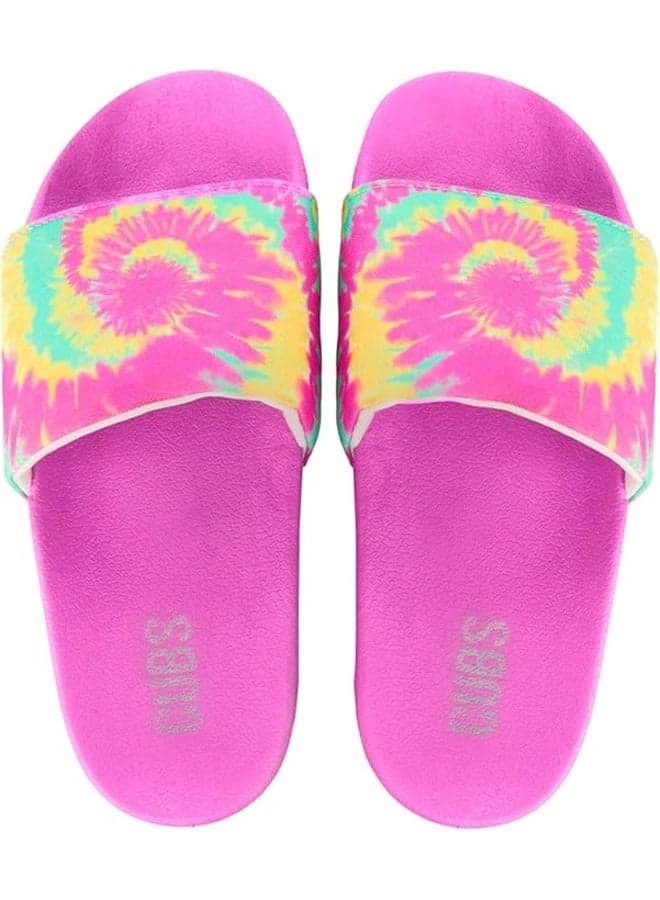 CUBS Lavendar Tie Dye Adventure Kids' Eco-Slides - Image 1