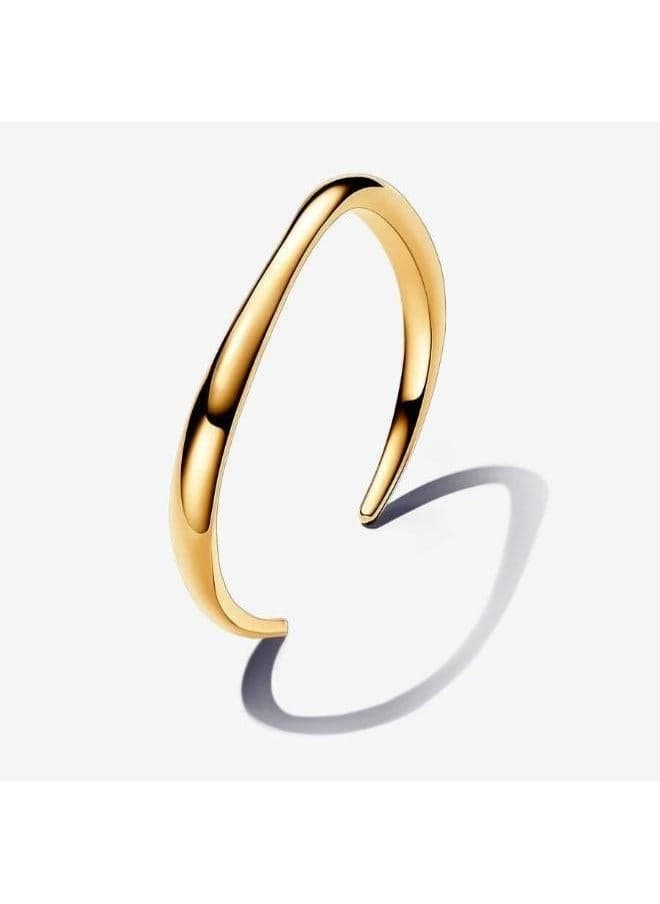 PANDORA Sterling Silver Wave Bangle – Timeless Elegance - Image 1