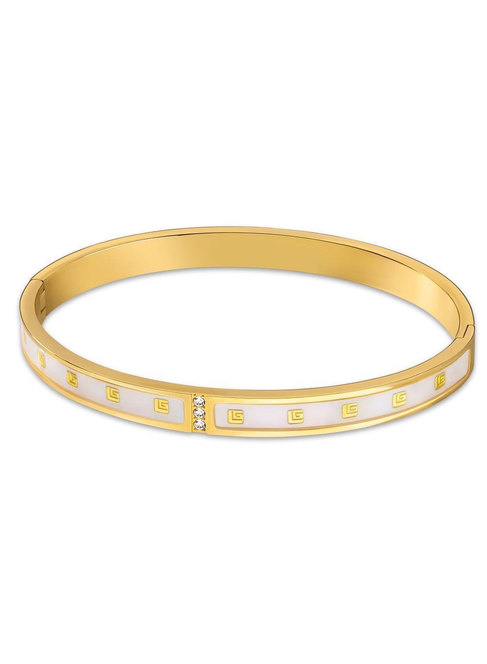 Guy Laroche Grace Elegant White & Gold Bangle for Women - Image 1