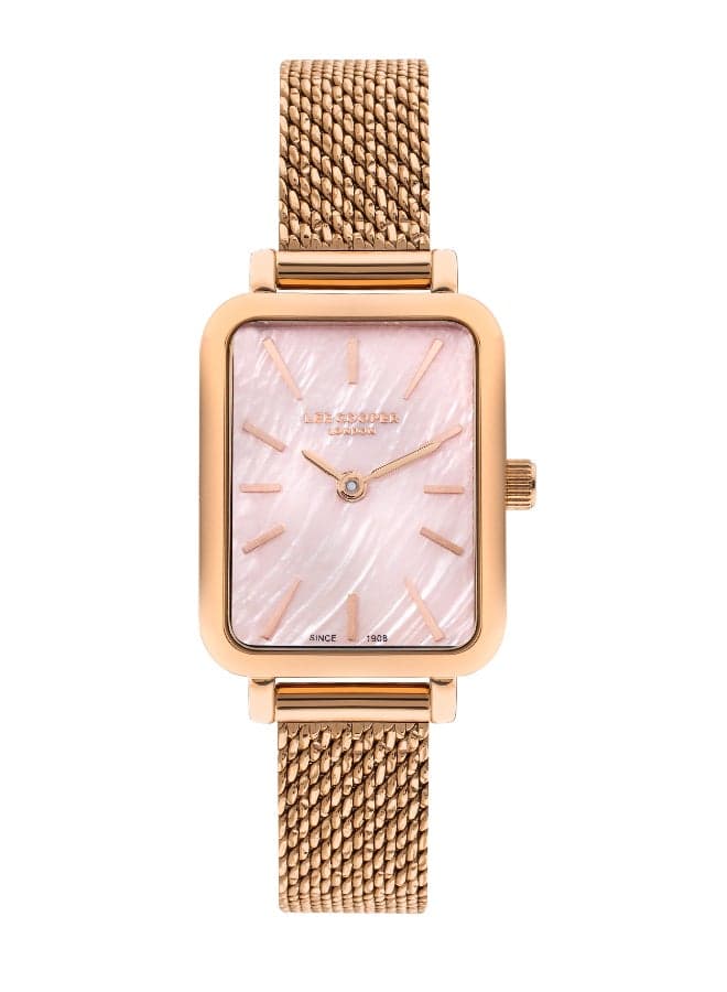 Lee Cooper Elegant Rose Gold Mesh Analog Watch LC07815.410 - Image 1