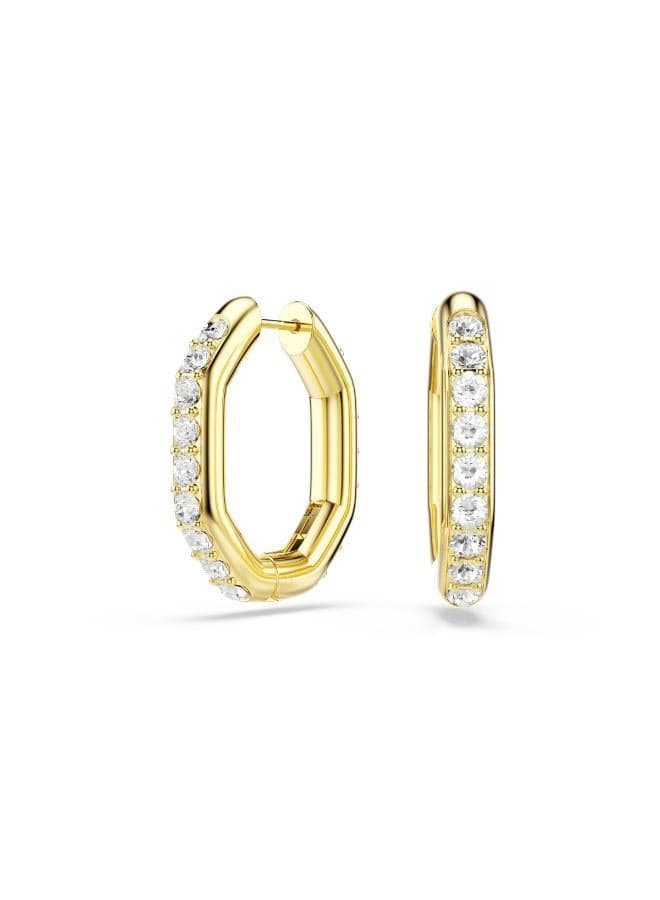SWAROVSKI Dextera Gold-Tone Octagonal Hoop Earrings - Image 1