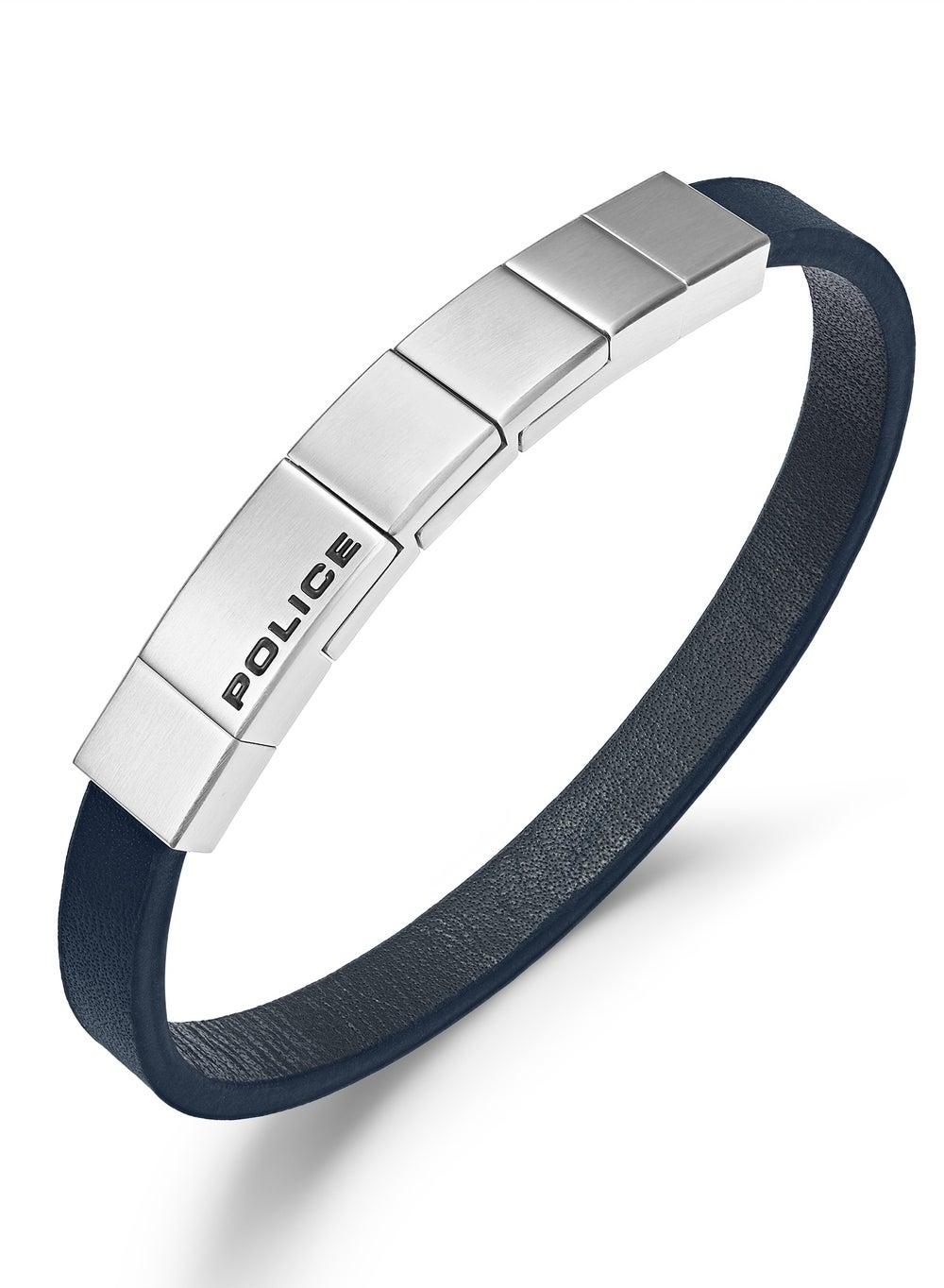 POLICE Rotator Dual-Tone Leather Bracelet for Men - Image 1