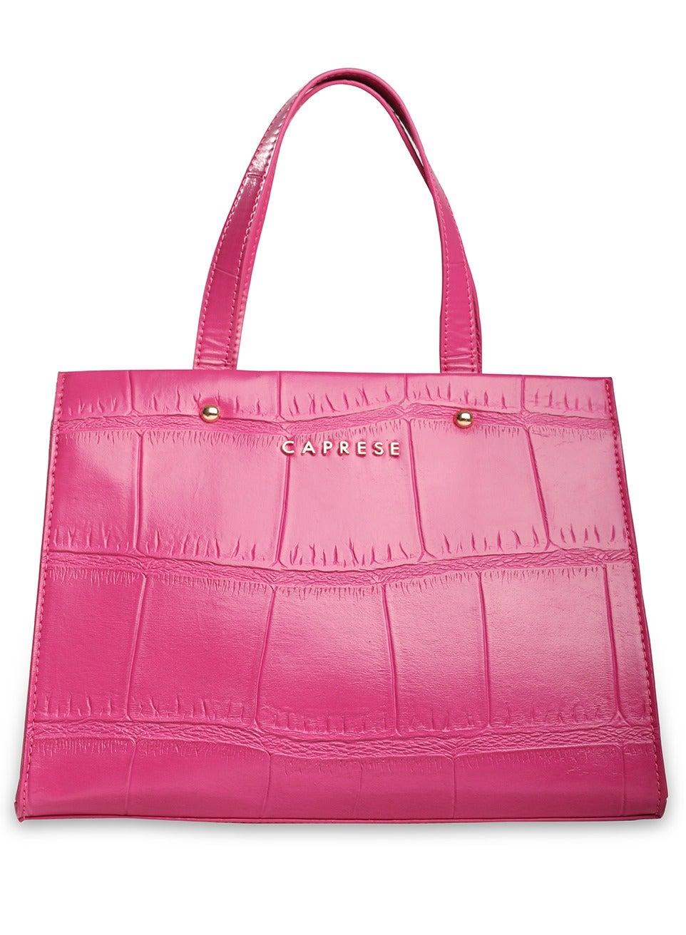 CAPRESE Mink Abstract Fuchsia Faux Leather Tote - Image 1