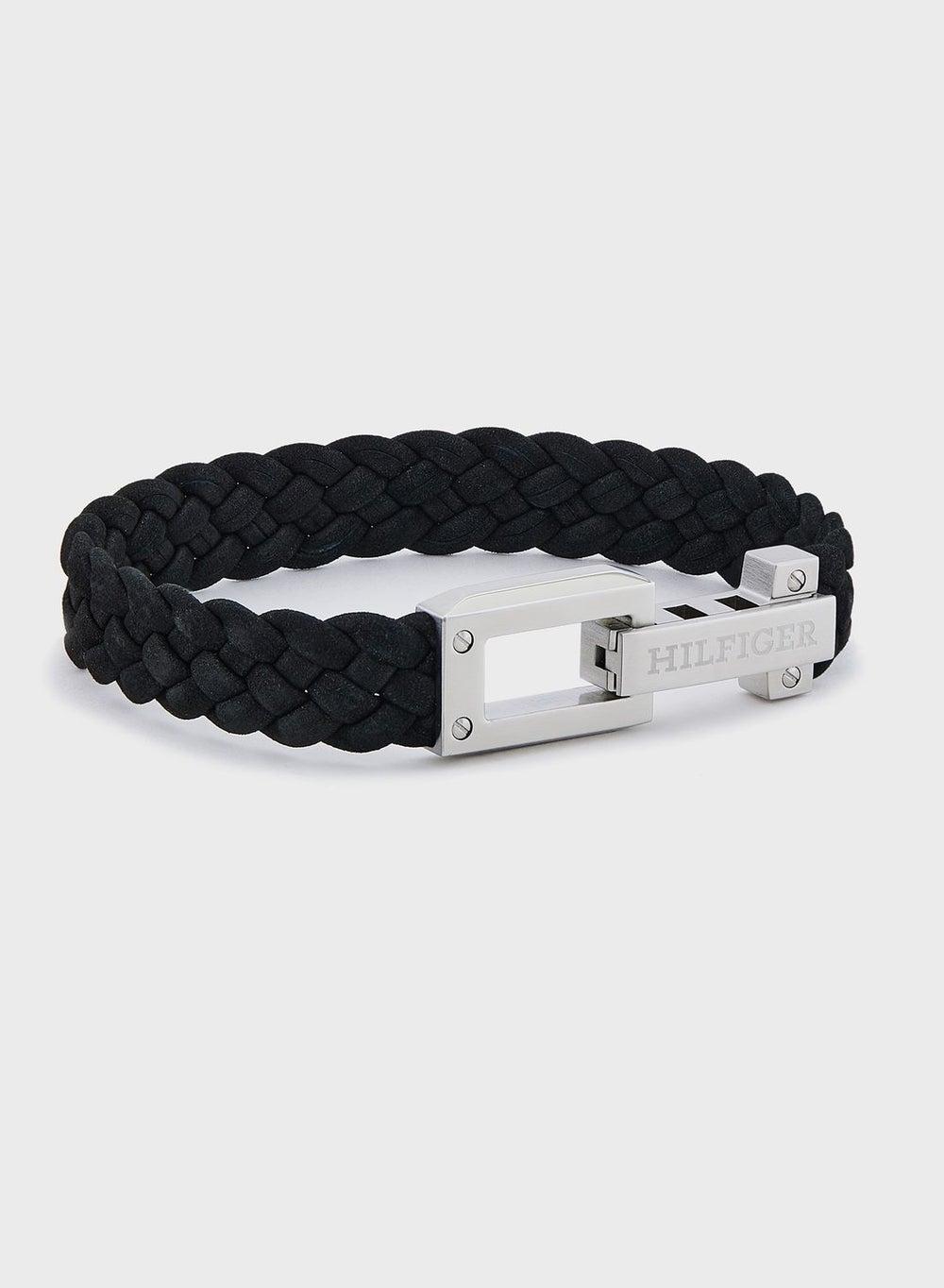 TOMMY HILFIGER Men's Elegant Braided Leather Bracelet - Image 1