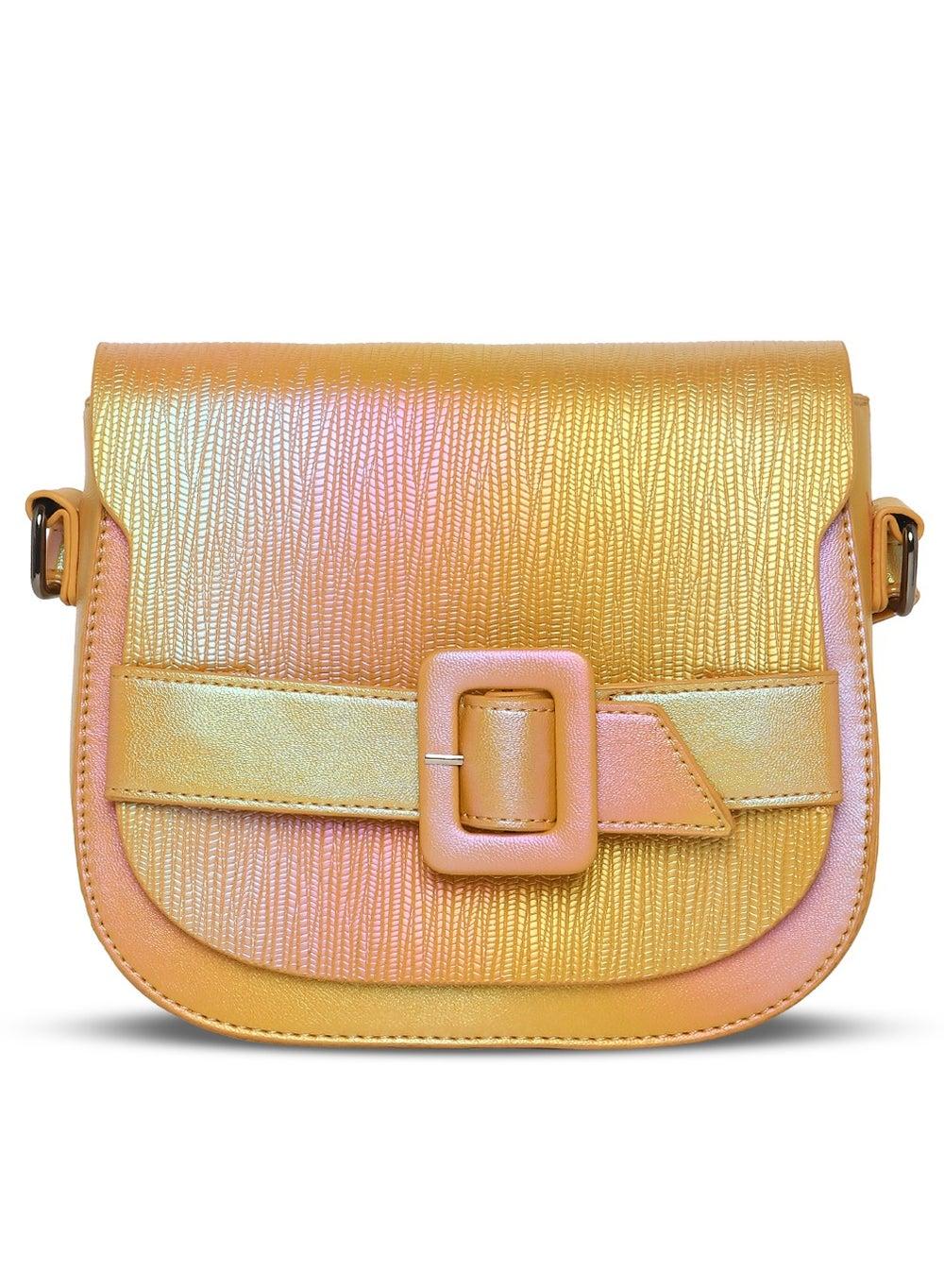 CAPRESE Theia Yellow Iridescent Small Sling for Women - Image 1