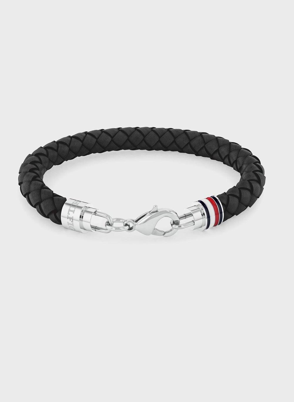 TOMMY HILFIGER Iconic Th Braided Leather Men's Bracelet - Image 1