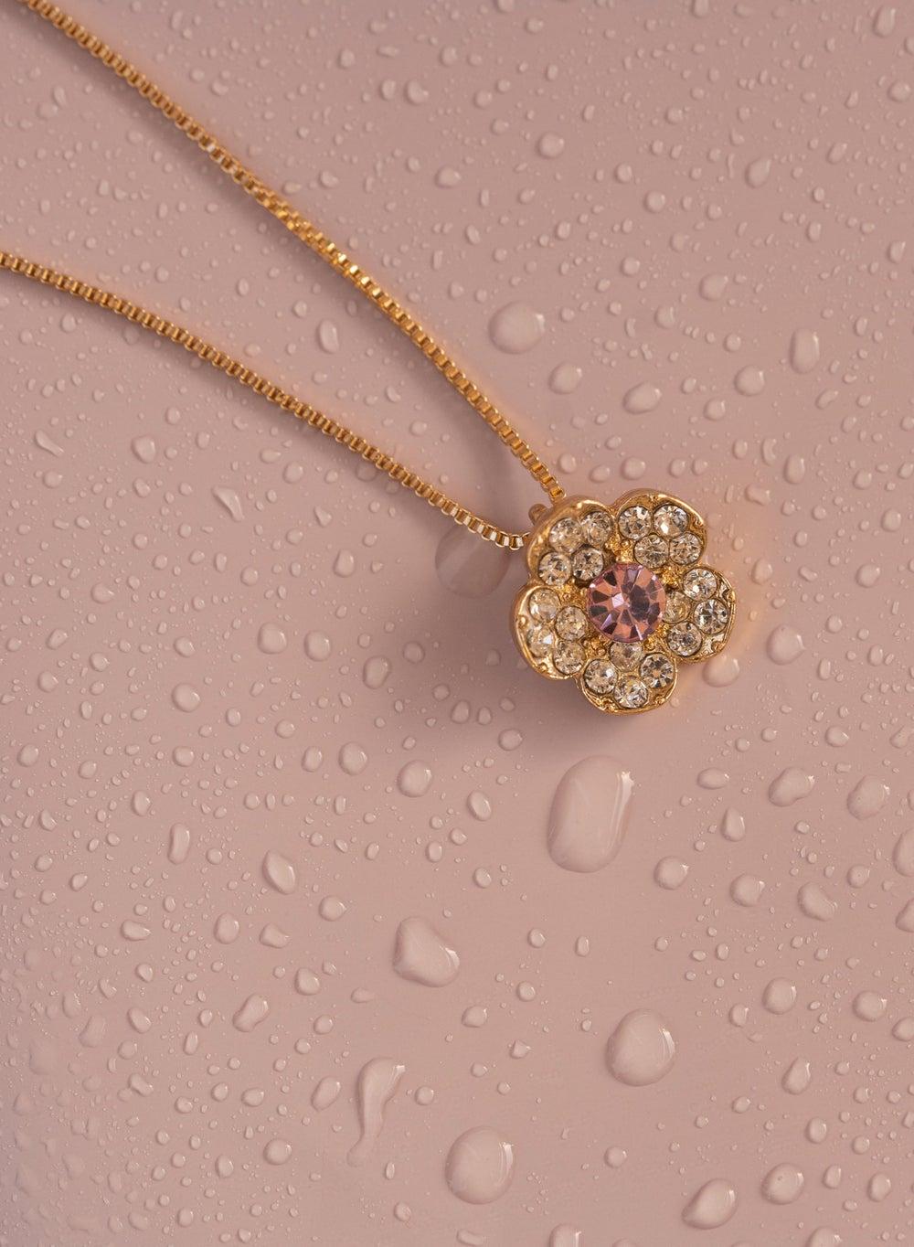 AMICA Flower Pendant Necklace - Elegant Gold-Tone Accessory - Image 1