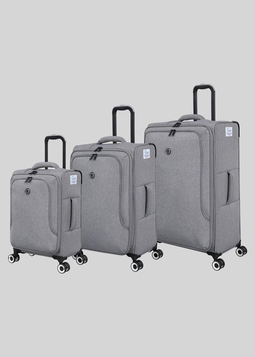 Eco-Conscious Grey Soft Suitcase: IT Luggage for a Sustainable Journey - Image 1