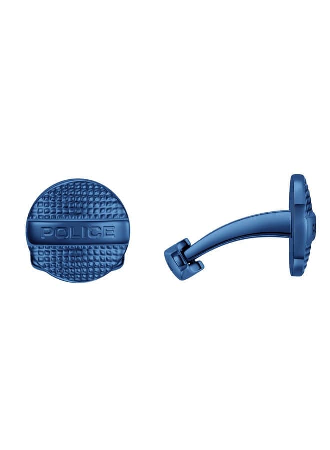 POLICE Withstand Cufflinks - Urban Navy Textured Elegance for Men - Image 1