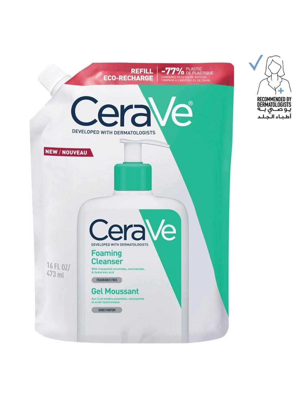 CeraVe 473ml Gentle Foaming Cleanser Refill - Dermatologist Approved - Image 1
