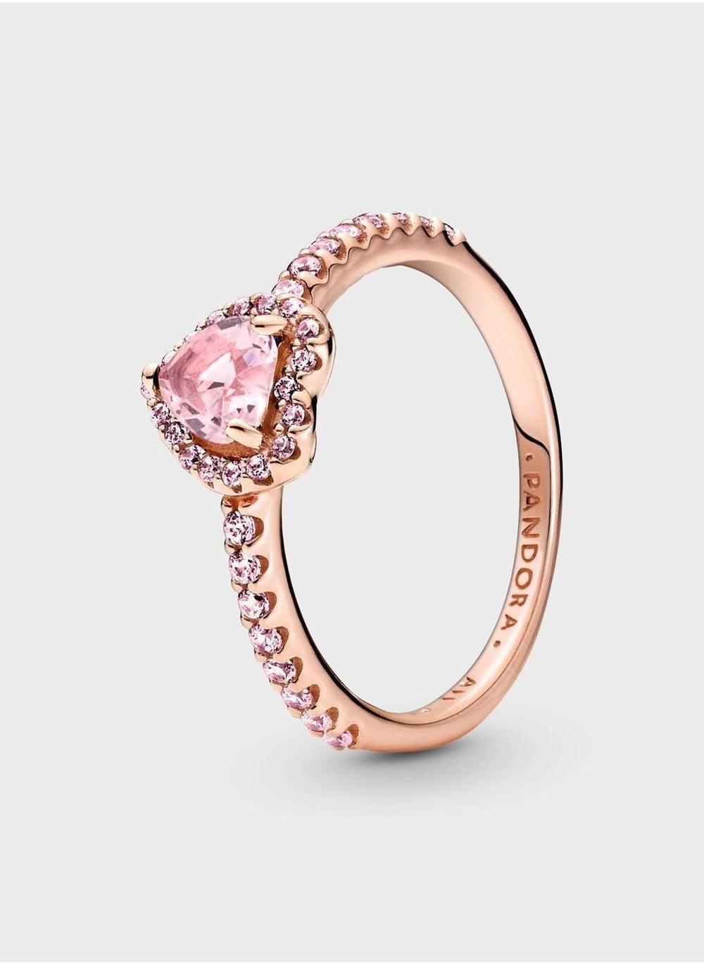 PANDORA Timeless Heart Sparkle 14k Rose Gold Ring - Image 1