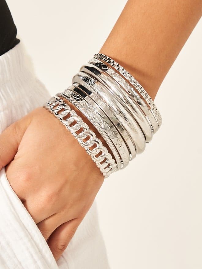 Styli Chic Textured Bangles Set of 10 - Elegance for Every Occasion - Image 1