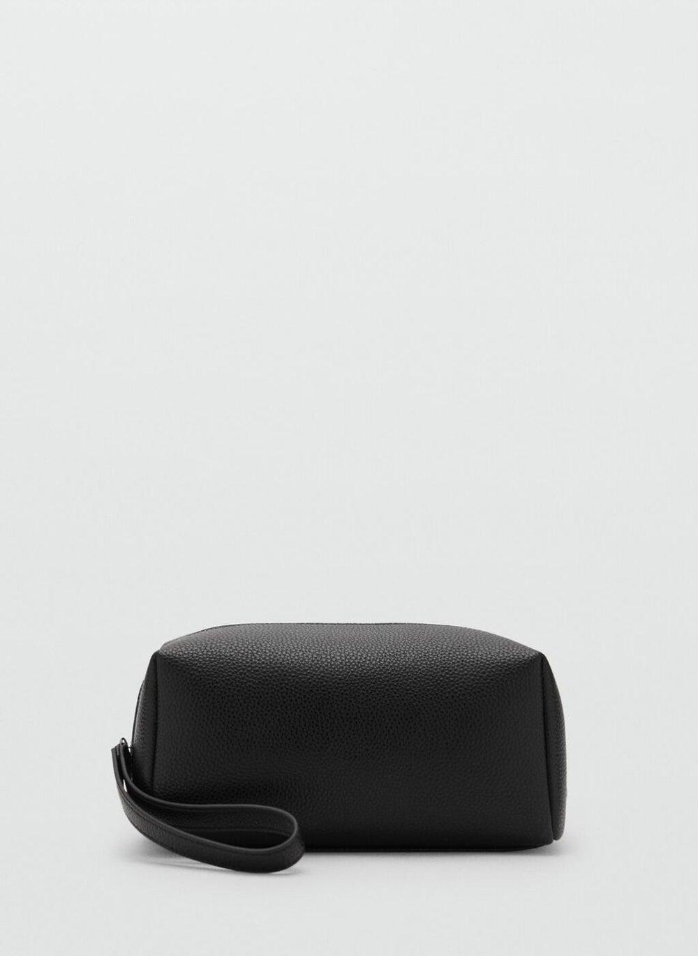 Mango Man Pebbled Cosmetic Bag with Contrast Strap - Image 1