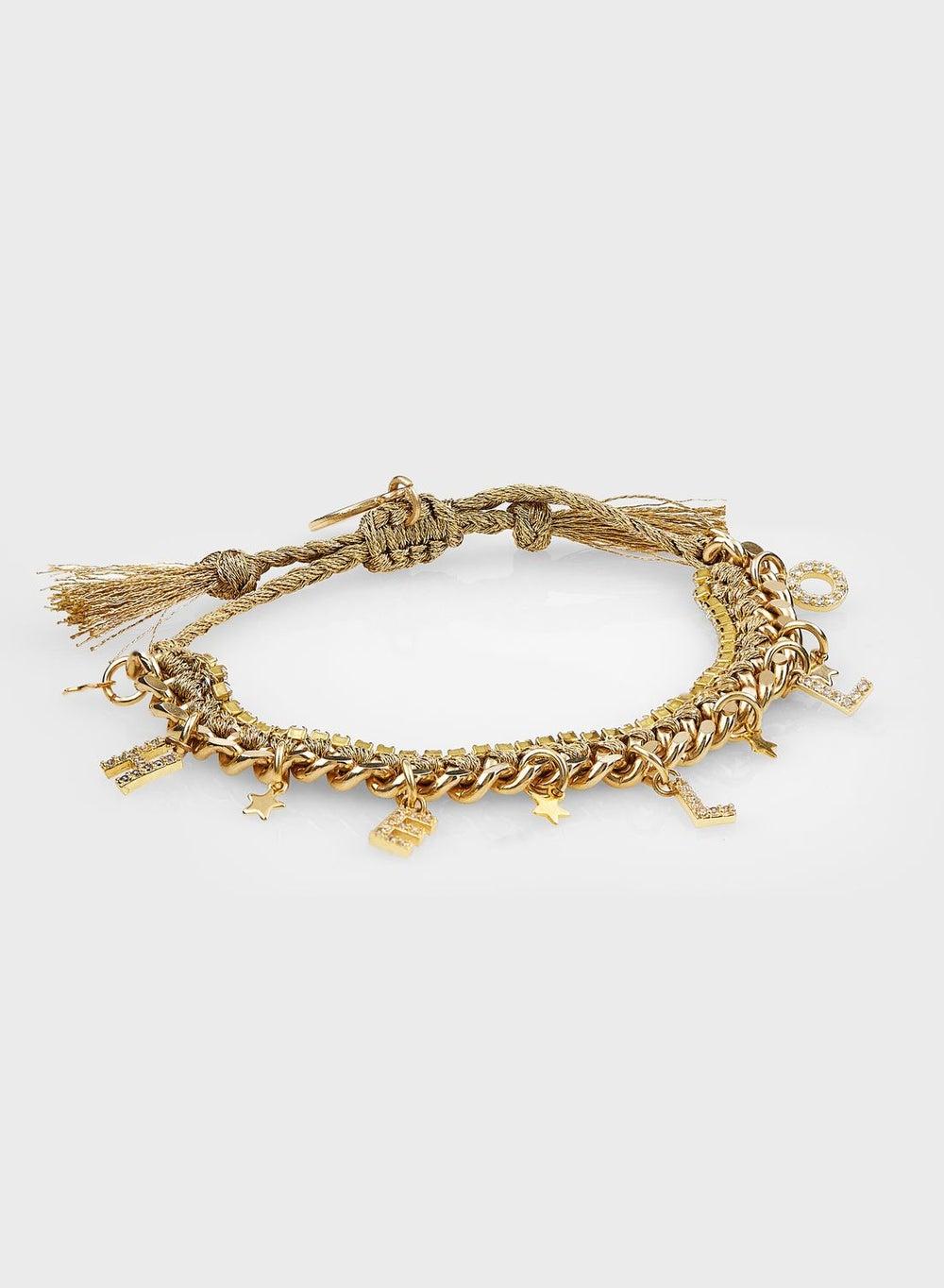 Fashionbox Gold-Tone Smile Charm Bracelet for Women - Image 1