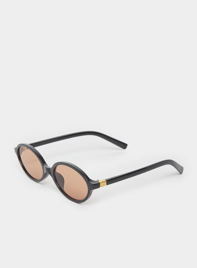 Styli Oval Sunglasses - Solid Lens Saddle Nose for Men - Image 1